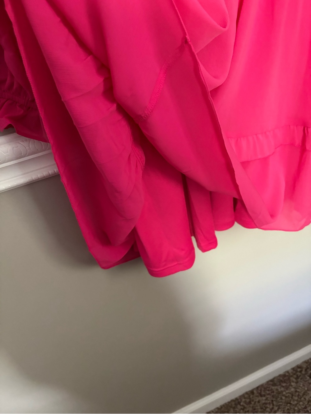 Hot Pink Bow Front Smocked Mini Dress Plus Size 2XL Long Sleeve Lined Barbiecore - Picture 10 of 11